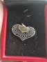 Сребърна висулка сърце с цветя (2), снимка 1 - Колиета, медальони, синджири - 37437634