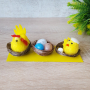 2833 Великденска декорация Кокошка с пиленце в гнезда с яйца, снимка 1 - Декорация за дома - 36448213