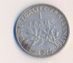 Франция стар сребърен франк 1916 година, снимка 1