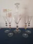 Сервиз от 5чаши и гарафа, златни кантове. Подходящ за вино, шампанско и други алкохолни напитки. , снимка 3