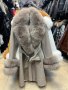 Дамско луксозно палто кашмир вълна и лисица код 287