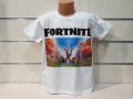 Нова детска тениска в бял цвят с дигитален печат Fortnite, снимка 7