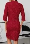 Червена дамска рокля с жилетка – размер M, снимка 2