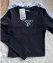 Черна или бяла блуза рипс памук с дълъг ръкав, снимка 1 - Блузи с дълъг ръкав и пуловери - 43101065