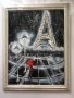 Картина за подарък. Абстрактна картина с маслени бои ”Разходка в Париж”, снимка 2