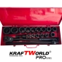 Гедоре 21 части с 12-стенни ударни вложки KraftWorld 3/4″ – професионален комплект за камиони, снимка 5