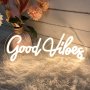 Неонова LED табела "Good Vibes" за декорация с USB порт 40х18 см, снимка 6