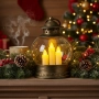 Декоративен коледен фенер с три LED свещи – безопасна и магична светлина, снимка 1