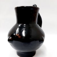 Стара черна керамична кана (6.2), снимка 2 - Антикварни и старинни предмети - 43553930
