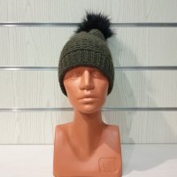 Нова зимна дамска шапка Марекс с помпон/пух , снимка 5 - Шапки - 35511802