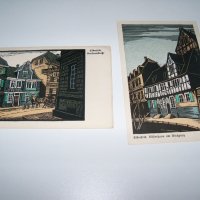 Две стари немски пощенски картички изкуство, снимка 1 - Други ценни предмети - 36868154