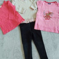 Комплект за момиченце блузки и клинче размер 86-92 см, снимка 1 - Комплекти за бебе - 40612200