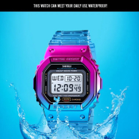 Skmei Дамски цифров ръчен часовник с галванично покритие Прозрачна каишка Удароустойчив, снимка 4 - Дамски - 44859164
