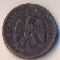 Мексико цент 1890 година, снимка 2 - Нумизматика и бонистика - 38006223