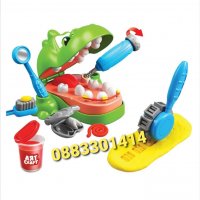 Комплект динозавър зъболекар Дино с пластелин, снимка 1 - Образователни игри - 39550140