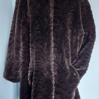 Германско палто с косъм е животински принт / голям размер , снимка 1 - Палта, манта - 43758993