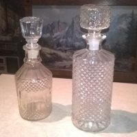 стъкленици с тапи за колекция коняк или уиски-2бр, снимка 4 - Антикварни и старинни предмети - 27501383