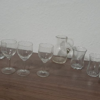 Лот 10бр. Стъклени чаши различни видове +Каничка , снимка 3 - Чаши - 36474546
