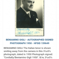 Продавам плоча с бележка с текст и автограф на Beniamino Gigli,един от най-великите италиански тенор, снимка 13 - Грамофонни плочи - 36542184