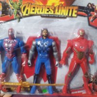 2 вида 3 бр Avengers Отмъстителите Хълк Капитан Америка Спайдърмен Тор  пластмасови фигурки играчки , снимка 3 - Фигурки - 33703935