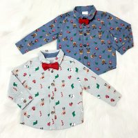 Коледна риза с папионка F&F за бебе 9-12 месеца, снимка 6 - Бебешки блузки - 35010487