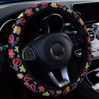 Еластичен велурен калъф за волан за женски дамски автомобил кола джип ван бус + подарък, снимка 4 - Аксесоари и консумативи - 32855248