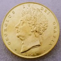 Монета Великобритания 5 Паунда 1826 г Крал Джордж IV, снимка 1 - Нумизматика и бонистика - 44069352