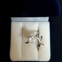 пръстен сребро със Swarovski, снимка 1 - Пръстени - 28042076