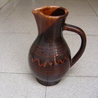 Стара ръчно изработена керамична кана/ ваза, снимка 7 - Вази - 21626626