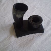 Ръчно изработени ваза и мастилница от рог, снимка 2 - Други ценни предмети - 33518255