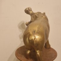 Масивен метален хипопотам., снимка 3 - Антикварни и старинни предмети - 43788730