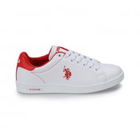 ПРОМО 🍊 U.S. POLO® 🍊 Дамски кожени спортни обувки WHITE & RED № 38 нови с кутия, снимка 2 - Дамски ежедневни обувки - 26571538
