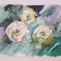 Картина: "Бели рози", снимка 1 - Картини - 33287357