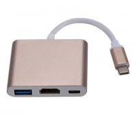 3835 Конвертор адаптер от USB Type C към HDMI, USB 3.00 и Type C, снимка 11 - Други стоки за дома - 39890857