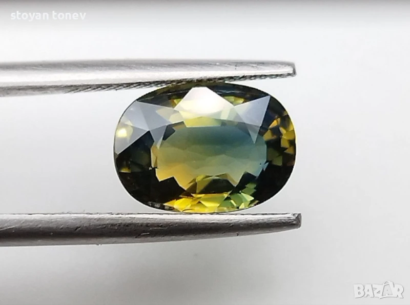 Рядък ненагряван двуцветен сапфир 2.01кт! Сертификат! Нов!, снимка 1