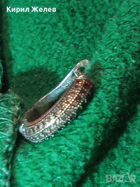 СКЪПОЦЕННА СРЕБЪРНА АНГЛИЙСКА ОБЕЦА СРЕБРО 925 с ФАСЕТИРАНИ ИСКРЯЩИ ЦИРКОНЧЕТА 40150, снимка 1