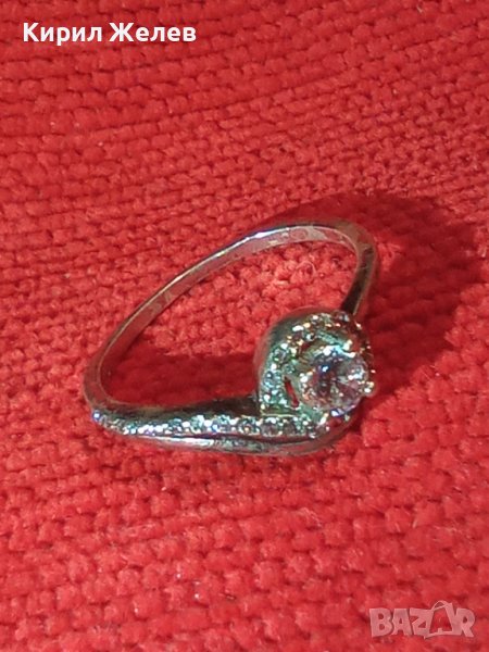 СКЪПОЦЕНЕН СРЕБЪРЕН ПРЪСТЕН СРЕБРО S925 с БЯЛА ПОЗЛАТА и ФАСЕТИРАНИ ЮВЕЛИРНО ЦИРКОНИ 40109, снимка 1