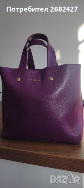 Дамска кожена чанта Furla Musa 790124 Лилава, снимка 1
