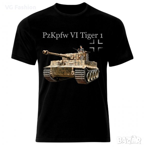 Мъжка Тениска Танк Тигър PzKpfw 6 Tiger 1 Panzer WW2 Army War Wehrmacht, снимка 1