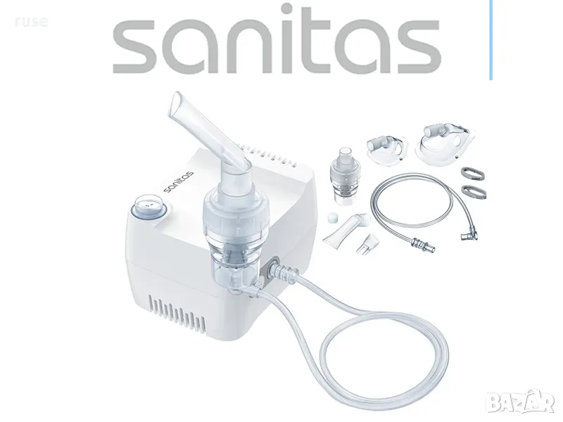 НОВИ! Инхалатор компресорен Sanitas с маска за деца/маска възрастни и аксесоари, снимка 1