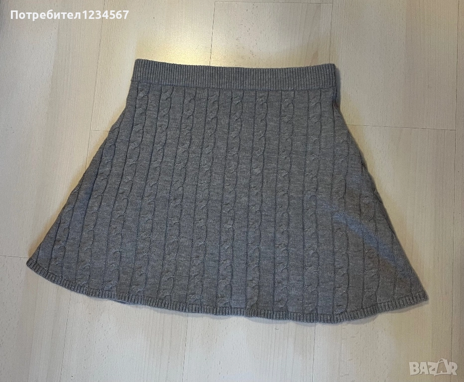 Нова сива плетена пола , снимка 1