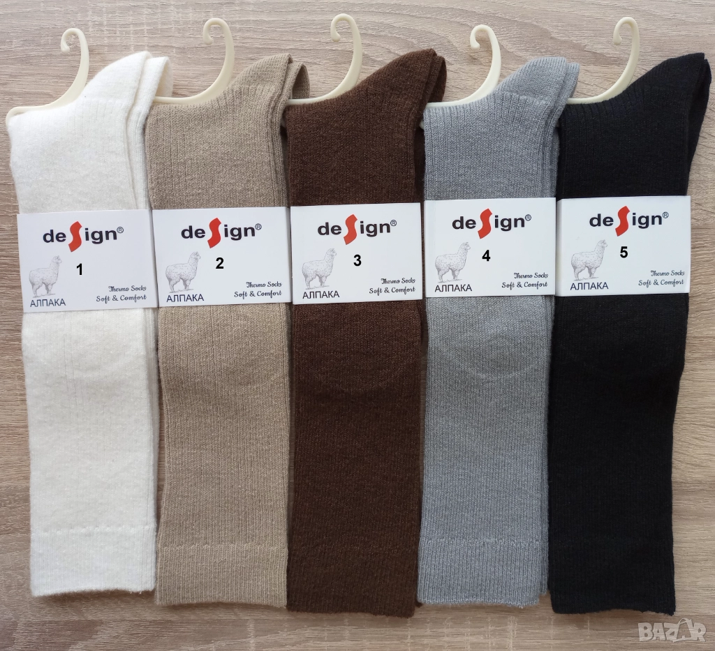 Дълги вълнени чорапи до коляното от алпака / Дамски 3/4 зимни чорапи, снимка 1