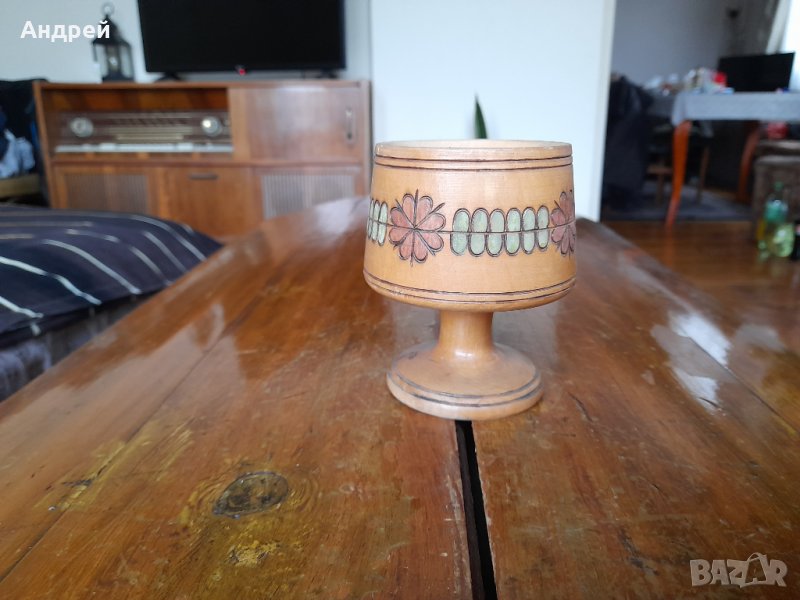 Стара дървена чаша #2, снимка 1