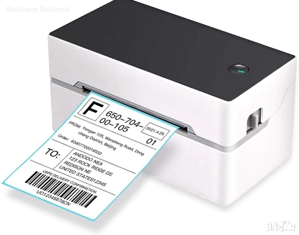 Термален принтер за товарителници +50бр. 80мм етикети за печат , снимка 1