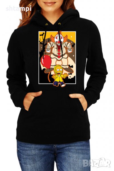 Дамски Суитчър/Суитшърт The Simpsons Krusty The Clown Pennywise 01,Halloween,Хелоуин,Празник,Забавле, снимка 1