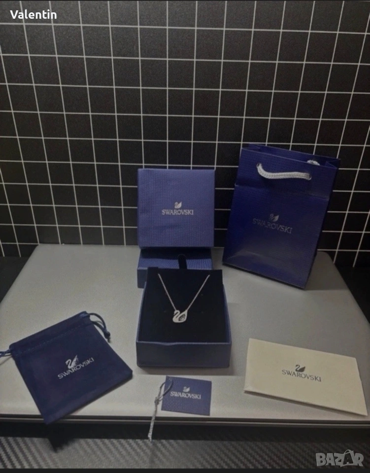 Колие Swarovski /silver blue, снимка 1