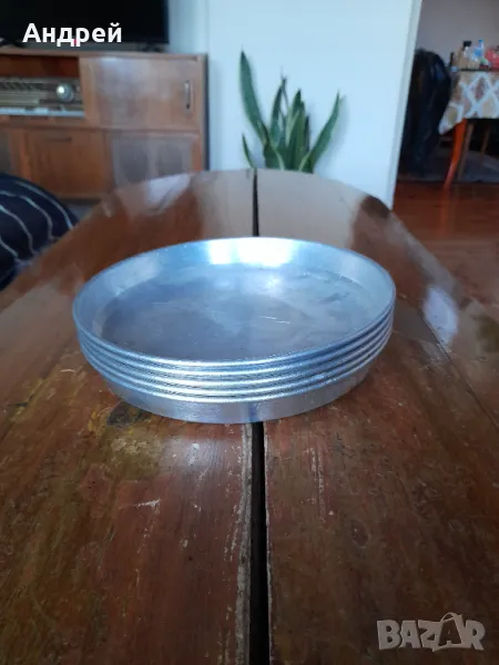 Стара алуминиева тава,тави за пици, снимка 1