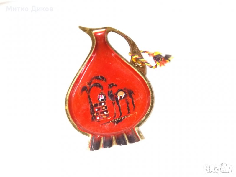 Метална медна делва за стена -може пепелник Йерусалим маркирана 21х12см, снимка 1