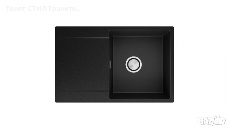 Кухненска Мивка от гранит модел Сан Франциско Smart 780 x 500 mm - черна, снимка 1