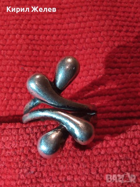 СТАР СРЕБЪРЕН ГОТИК АРТ ПРЪСТЕН - ПАНДЕЛКА ВИСОКА ПРОБА ЛАКИРАНО СРЕБРО 36143, снимка 1